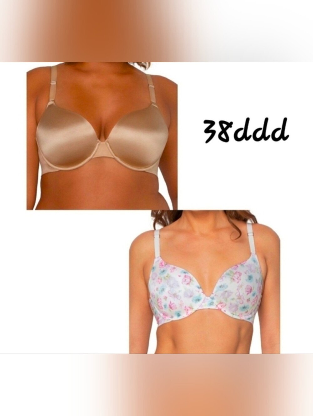 Size 38 ddd Lined Full Coverage TShirt Bras Womans Plus Size Underwire Support